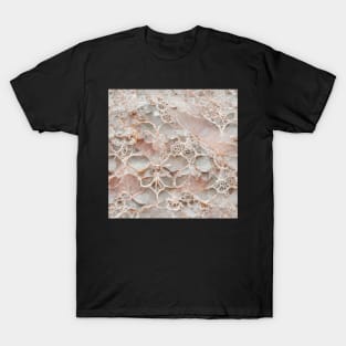 Rose flowers marble pattern T-Shirt